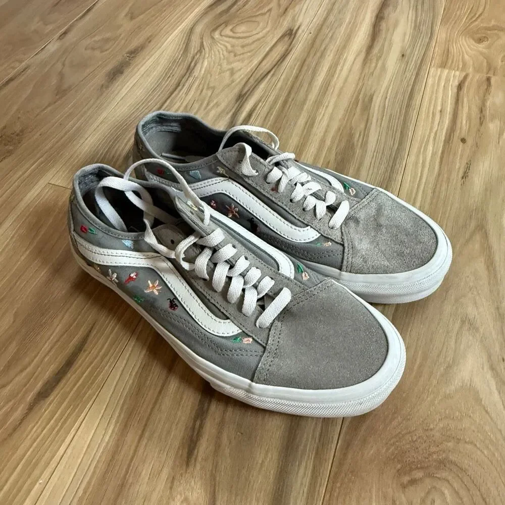 Vans Multicolor Old Skool Garden Party Embroidered Sneaker Shoes Size 8 - Picture 7 of 9